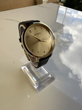 Nixon Arrow 38mm Black Leather Watch 1410